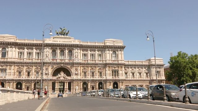 Italian Supreme Court, a beautiful building with an ancient exterior in the center of Rome. Corte suprema di cassazione
