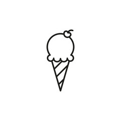 Ice cream cone icon vector on white background