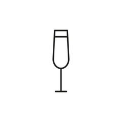 Champagne glass icon vector on white background