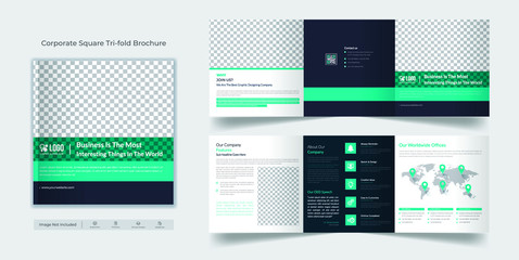 Square tri fold brochure template
