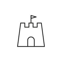 Sand castle icon vector on white background