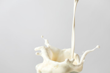 Splash of milk on light background