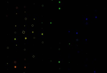 Dark Multicolor, Rainbow vector backdrop with lines, rectangles.
