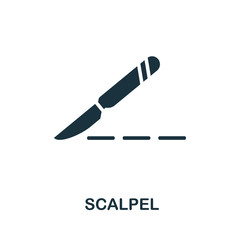 Scalpel icon set. Four elements in diferent styles from medicine icons collection. Creative scalpel icons filled, outline, colored and flat symbols