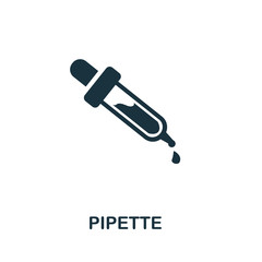 Pipette icon set. Four elements in diferent styles from medicine icons collection. Creative pipette icons filled, outline, colored and flat symbols