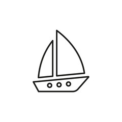 Sailboat icon vector on white background