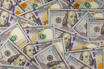 Background of american one hundred dollar bills