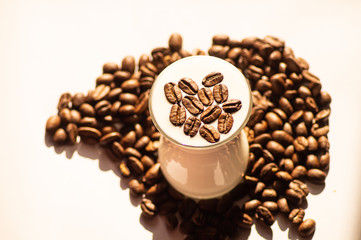 coffee beans and milk