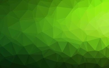 Light Green vector abstract mosaic backdrop. Triangular geometric sample with gradient.  Brand new design for your business.