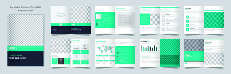 16-page minimal business brochure design template