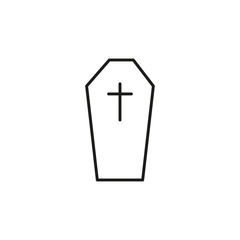 Coffin icon vector on white background
