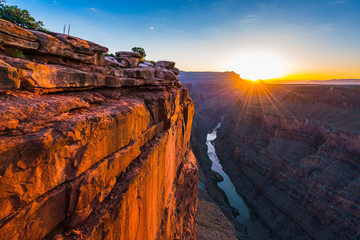 scenic view of Toroweap overlook at sunrise  in north rim, grand canyon national park,Arizona,usa.
