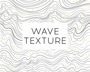 Wave lines pattern. Thin black wavy lines isolated on white background. Abstract vector decorative texture for graphic design