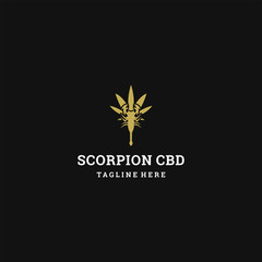 Scorpion CBD logo template design in Vector illustration 