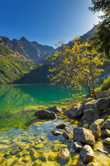 Mountain lake, Morskie Oko, Tatra National Park - obrazy, fototapety, plakaty