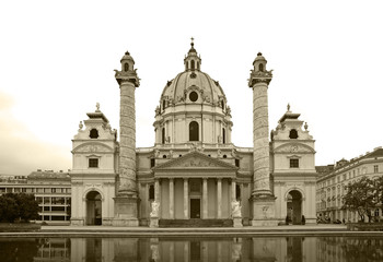 Fototapeta na wymiar Karlskirche - church of St. Charles in Vienna. Austria