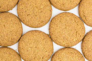 background of crunchy rolled oats biscuits