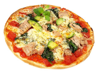 Pizza mit Thunfisch und Chia Samen - Omega 3