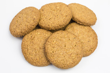 heap of crunchy rolled oats biscuits