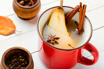 Pear alcoholic drink.