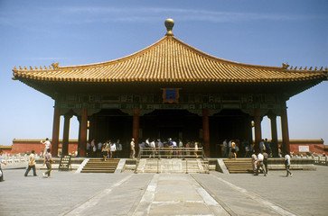 The Forbidden City - Hall of Middle Harmony (Zhonghedian) in Beijing in Hebei Province, People's Republic of China