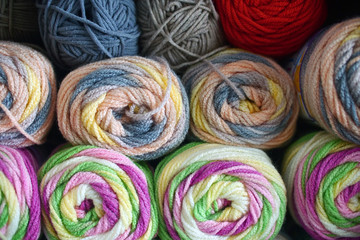 Colorful wool for knitting
