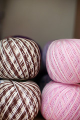 Colorful wool for knitting