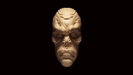 Fototapeta na wymiar Alien Face White Cream Bone Color