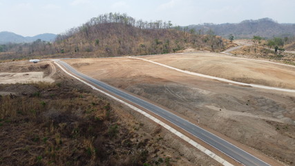 road in the mountains Overview of landscape in summer lampang thailand