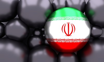 Flag of the Iran. Independence day celebration card concept. 3D rendering