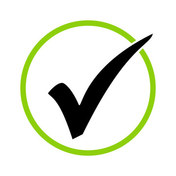 Grüner Kreis - Häkchen Icon als Symbol für Abhaken, Prüfung, Bestätigung oder Richtig