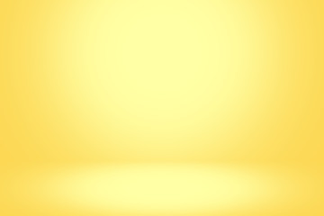 Yellow background abstract with light bright white color. 3d. room studio gradient yellow and empty wallpaper backdrop. blur background. Texture for product show. color summer tone 