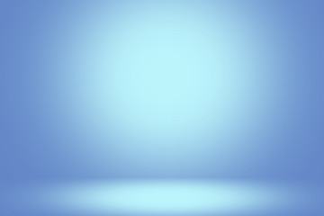 Blue background abstract with light bright white color. 3d. room studio gradient blue and empty wallpaper backdrop. blur background. Texture for product show. color summer tone 