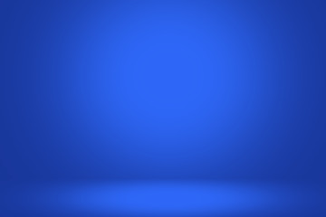 Blue background abstract with light bright white color. 3d. room studio gradient blue and empty wallpaper backdrop. blur background. Texture for product show. color summer tone 