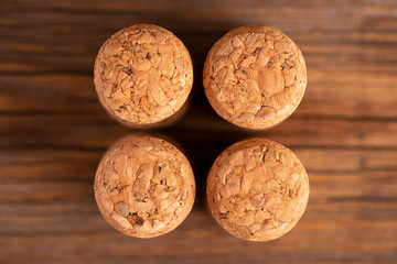 Wine corks top view. Wine corks top view.