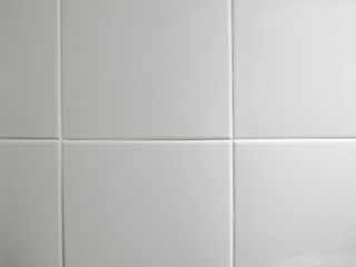 White ceramic brick tile wall for background