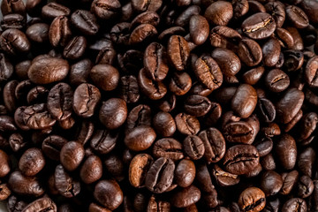 Texture of roasted ready to drink coffee close-up.
