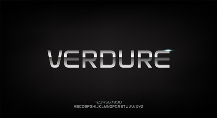 Verdure, a bold modern sporty typography alphabet font. vector illustration design