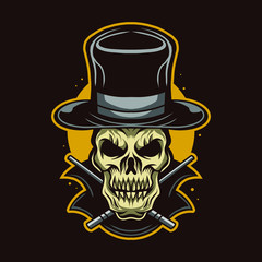 skull head magician vector illustration design