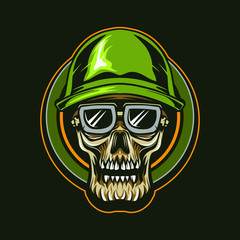 skull head military design emblem
