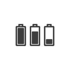 Battery icons on white background