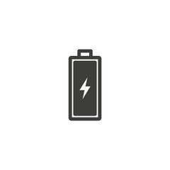 Full battery icon vector on white background