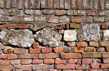 Old brick wall in the sun as a background