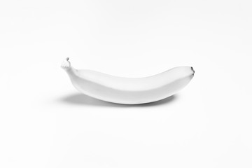 White Banana on white background. Not an illustration.High-resolution photo.