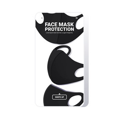 antiviral medical respiratory face masks coronavirus protection covid-19 prevention health care concept smartphone screen mobile app vector illustration