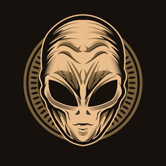 alien head vector illustration design