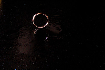 ring on black background