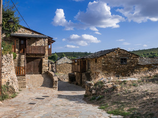 Village view of Santa Cruz de los Cuerragos, Sanabria, Zamora, Spain