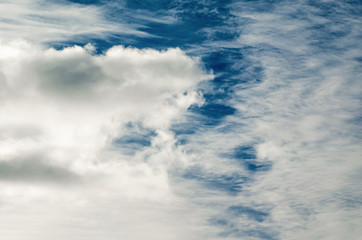 Beautiful clouds on a background of blue sky