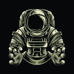 astronaut vector drawing vector illustration design
